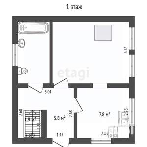 Дом 90м&sup2;, 2-этажный, участок 5 сот.  