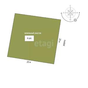 Дом 130м², 1-этажный, участок 4 сот.  