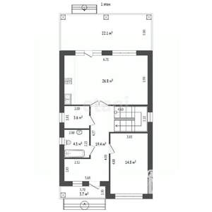 Дом 150м&sup2;, 2-этажный, участок 3 сот.  