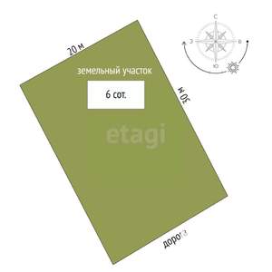 Дом 123м&sup2;, 1-этажный, участок 6 сот.  