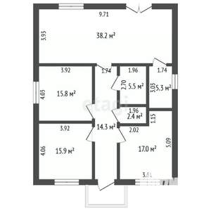 Дом 120м&sup2;, 1-этажный, участок 6 сот.  