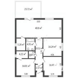 Дом 145м&sup2;, 1-этажный, участок 4 сот.  