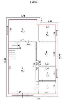 Дом 130м&sup2;, 2-этажный, участок 3 сот.  