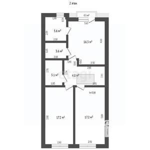 Дом 152м², 2-этажный, участок 3 сот.  