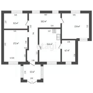 Дом 140м&sup2;, 2-этажный, участок 6 сот.  