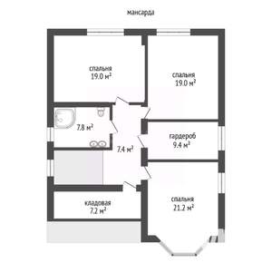 Дом 207м&sup2;, 2-этажный, участок 6 сот.  