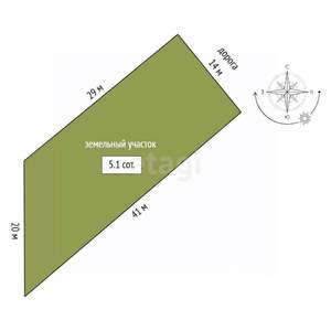 Дом 43м&sup2;, 1-этажный, участок 5 сот.  