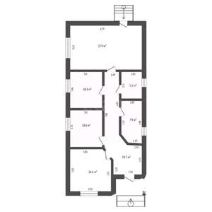 Дом 100м&sup2;, 1-этажный, участок 3 сот.  