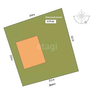 Дом 90м², 1-этажный, участок 6 сот.  