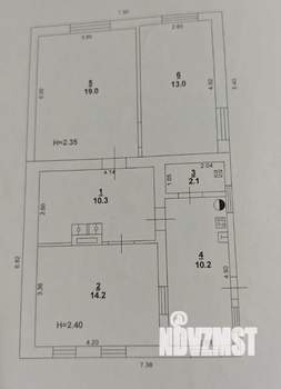 Дом 74м², 1-этажный, участок 4 сот.  