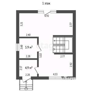 Дом 114м&sup2;, 2-этажный, участок 4 сот.  