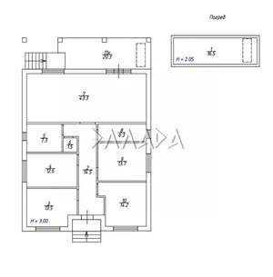 Дом 127м&sup2;, 1-этажный, участок 6 сот.  