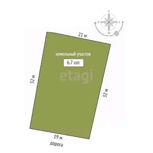 Дом 30м&sup2;, 1-этажный, участок 7 сот.  