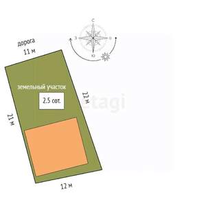 Дом 216м², 3-этажный, участок 3 сот.  