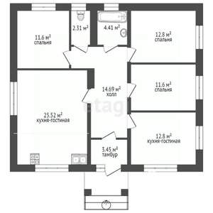 Дача 120м², 1-этажный, участок 6 сот.  