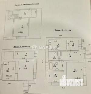 Дом 106м², 3-этажный, участок 3 сот.  