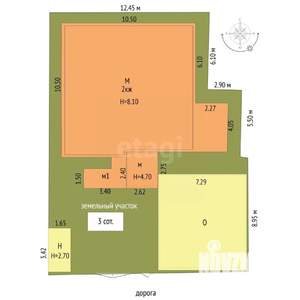 Дом 262м², 3-этажный, участок 3 сот.  