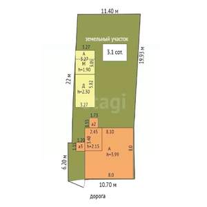 Дом 54м&sup2;, 1-этажный, участок 3 сот.  