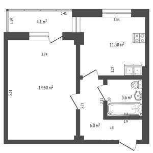 1-к квартира, на длительный срок, 40м2, 13/21 этаж