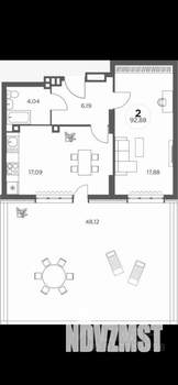 2-к квартира, на длительный срок, 50м2, 2/25 этаж