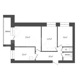 3-к квартира, на длительный срок, 61м2, 5/6 этаж