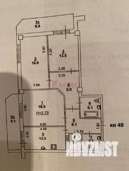 3-к квартира, на длительный срок, 90м2, 10/18 этаж