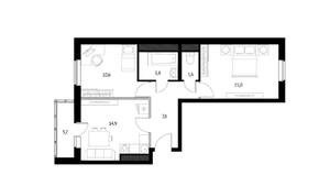 2-к квартира, на длительный срок, 59м2, 6/9 этаж