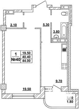 1-к квартира, на длительный срок, 45м2, 10/20 этаж