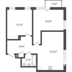 2-к квартира, на длительный срок, 52м2, 24/27 этаж