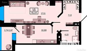 1-к квартира, на длительный срок, 37м2, 14/25 этаж