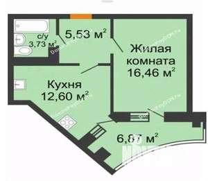 1-к квартира, на длительный срок, 41м2, 20/22 этаж