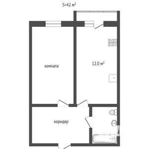 1-к квартира, на длительный срок, 40м2, 5/26 этаж