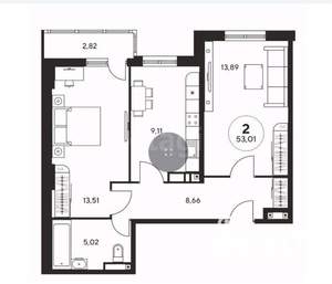 3-к квартира, на длительный срок, 49м2, 23/24 этаж