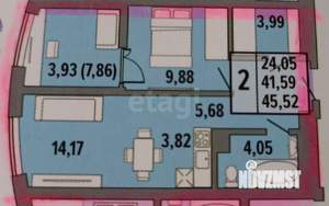 1-к квартира, на длительный срок, 50м2, 3/25 этаж