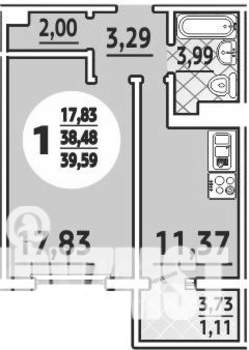 1-к квартира, на длительный срок, 40м2, 12/15 этаж