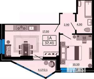 1-к квартира, на длительный срок, 35м2, 3/24 этаж