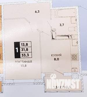 1-к квартира, на длительный срок, 38м2, 7/21 этаж