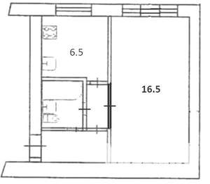 1-к квартира, вторичка, 31м2, 1/5 этаж