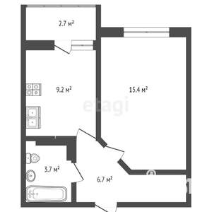 1-к квартира, вторичка, 34м2, 17/24 этаж