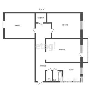 3-к квартира, вторичка, 54м2, 5/5 этаж