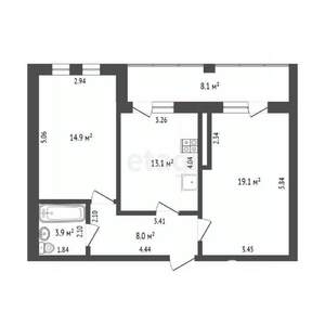 2-к квартира, вторичка, 63м2, 5/14 этаж