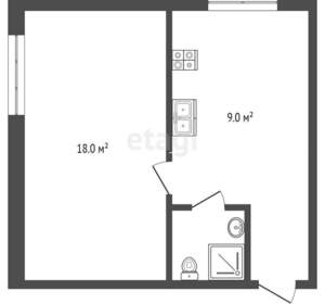 1-к квартира, вторичка, 25м2, 1/3 этаж