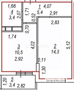 1-к квартира, вторичка, 36м2, 14/25 этаж