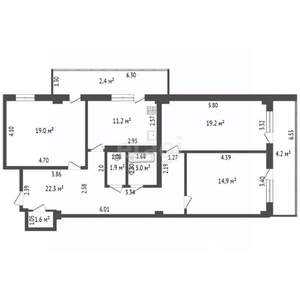 3-к квартира, вторичка, 92м2, 7/26 этаж