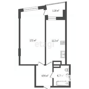 2-к квартира, вторичка, 41м2, 19/30 этаж