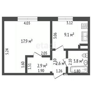 1-к квартира, вторичка, 36м2, 1/20 этаж