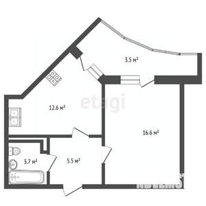 1-к квартира, вторичка, 38м2, 9/24 этаж