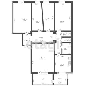 4-к квартира, вторичка, 92м2, 1/2 этаж