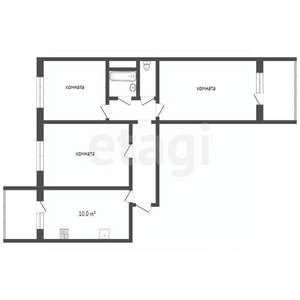 3-к квартира, вторичка, 56м2, 9/9 этаж