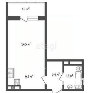 Студия квартира, вторичка, 28м2, 13/17 этаж